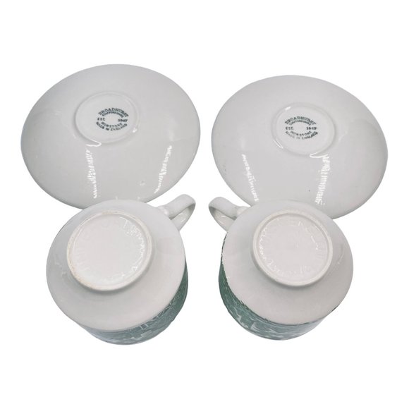 Broadhurst Ironstone Constable Series Green Cups and Saucer Set of 2 - Picture 5 of 6